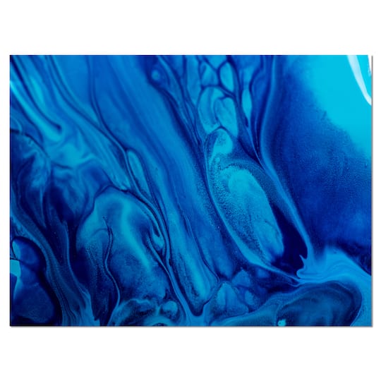 Designart - Dark Blue Abstract Acrylic Paint Mix